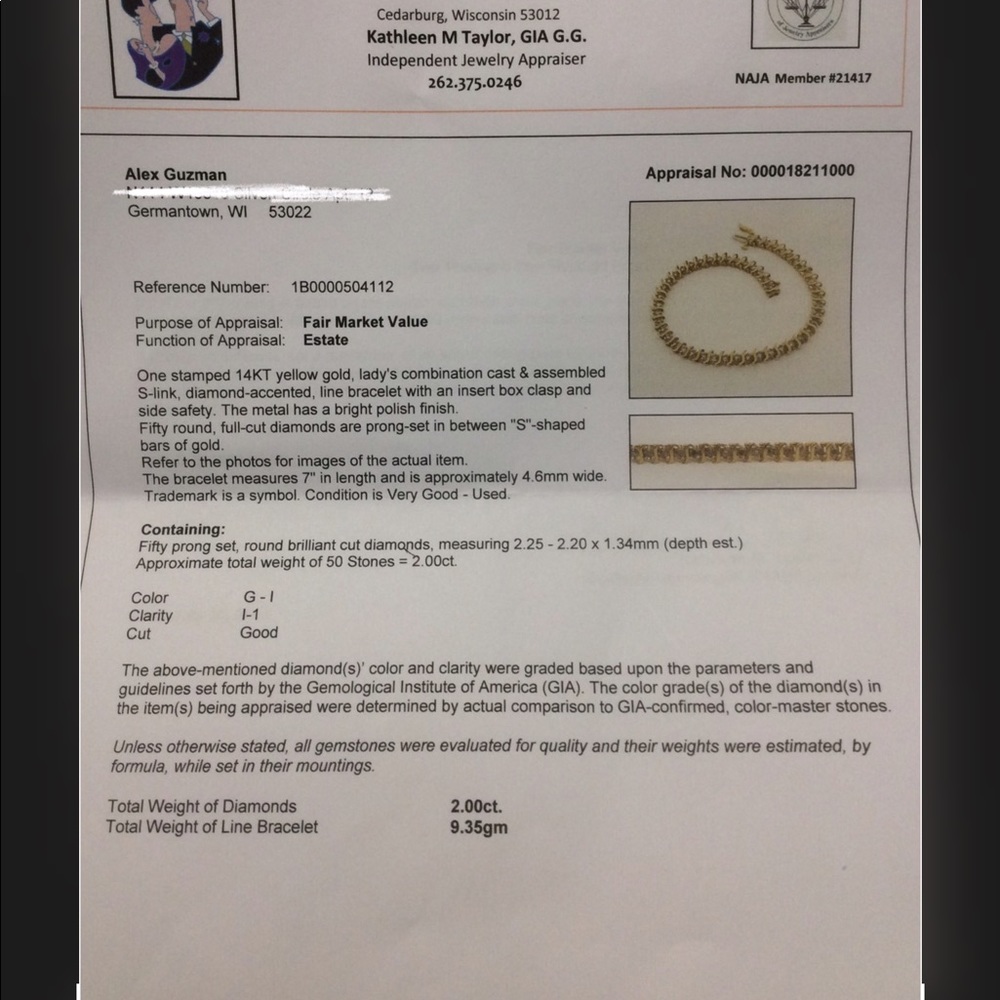 14k Gold Diamond 💎 Bracelet GREAT Gift 🎁💝 IDEA! - Picture 6 of 8